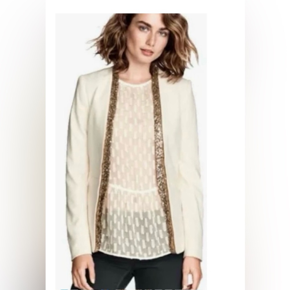 H&M Cream Blazer with Gold Trim